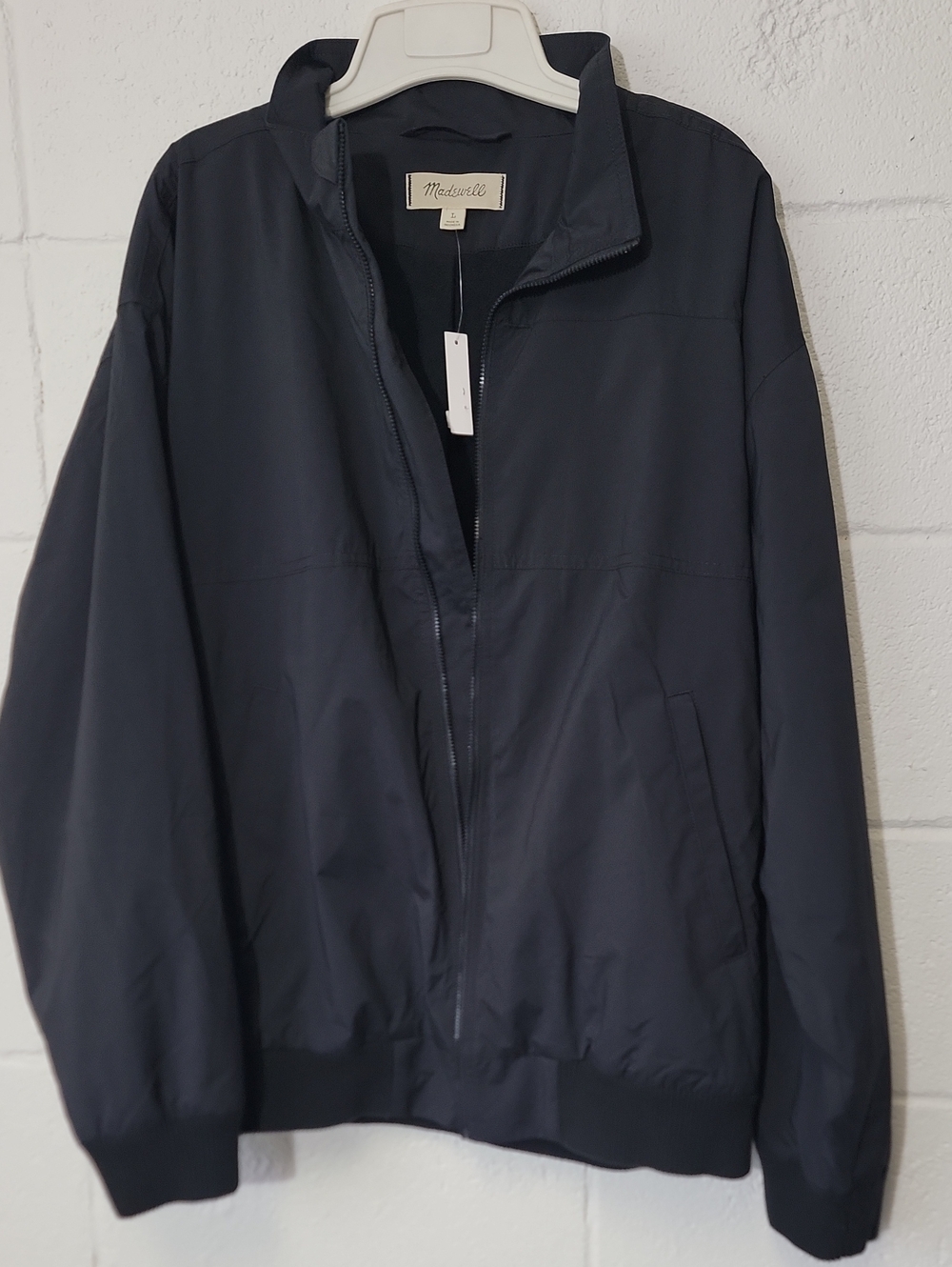 Madewell Men's Dark Navy Zip-Front Windbreaker